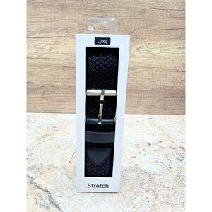 Dockers Men’s Stretch Braided Belt Navy Blue L/XL Casual Elastic NIB